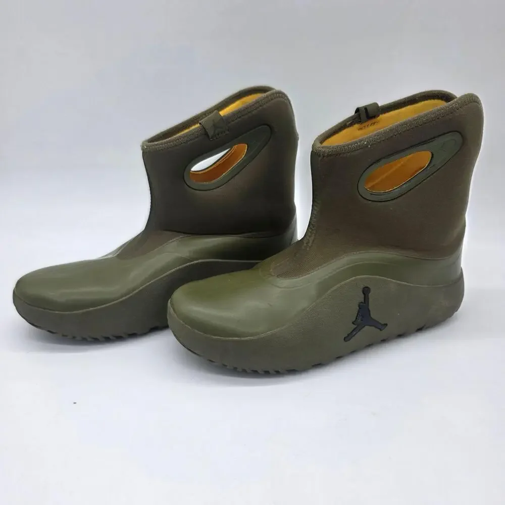 Jordan Rain Boots Kids 3Y Green Waterproof Pull On Mid Calf FB9918-200
